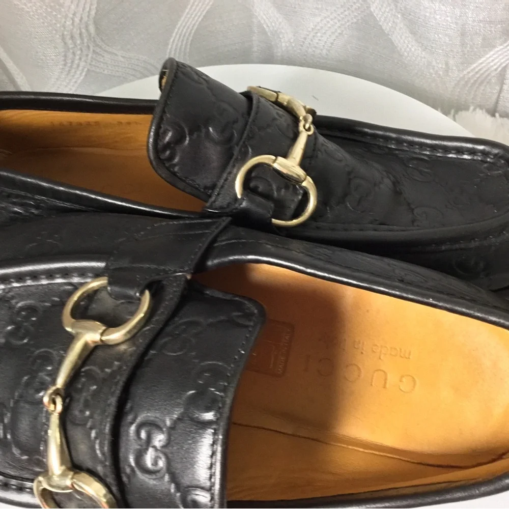 Gucci Black Leather Horsebit Loafers - Men's Dress Slip-Ons